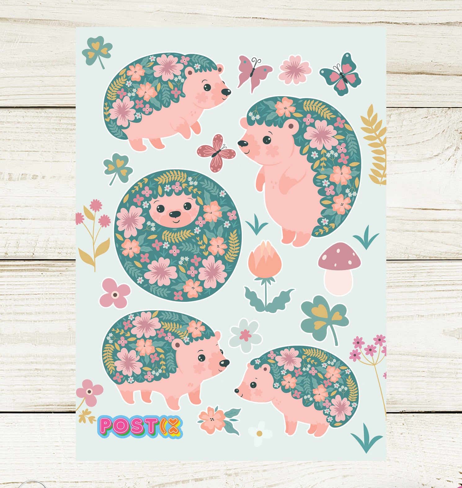 Cottage Hedgehogs A6 Sticker Sheet