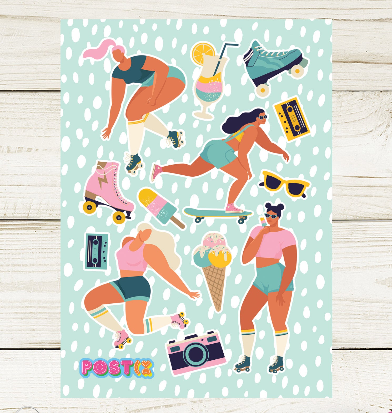 Skatergirls' Summer Sticker Sheet