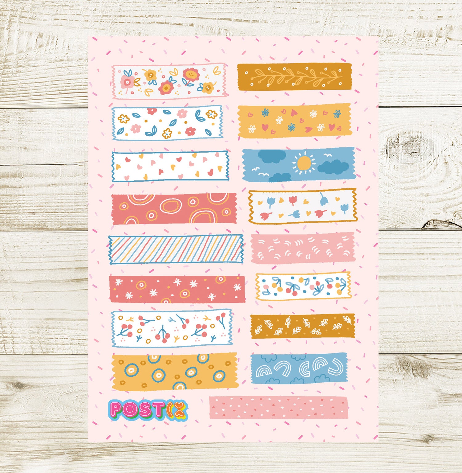 Summer Washi Tape Sticker Sheet