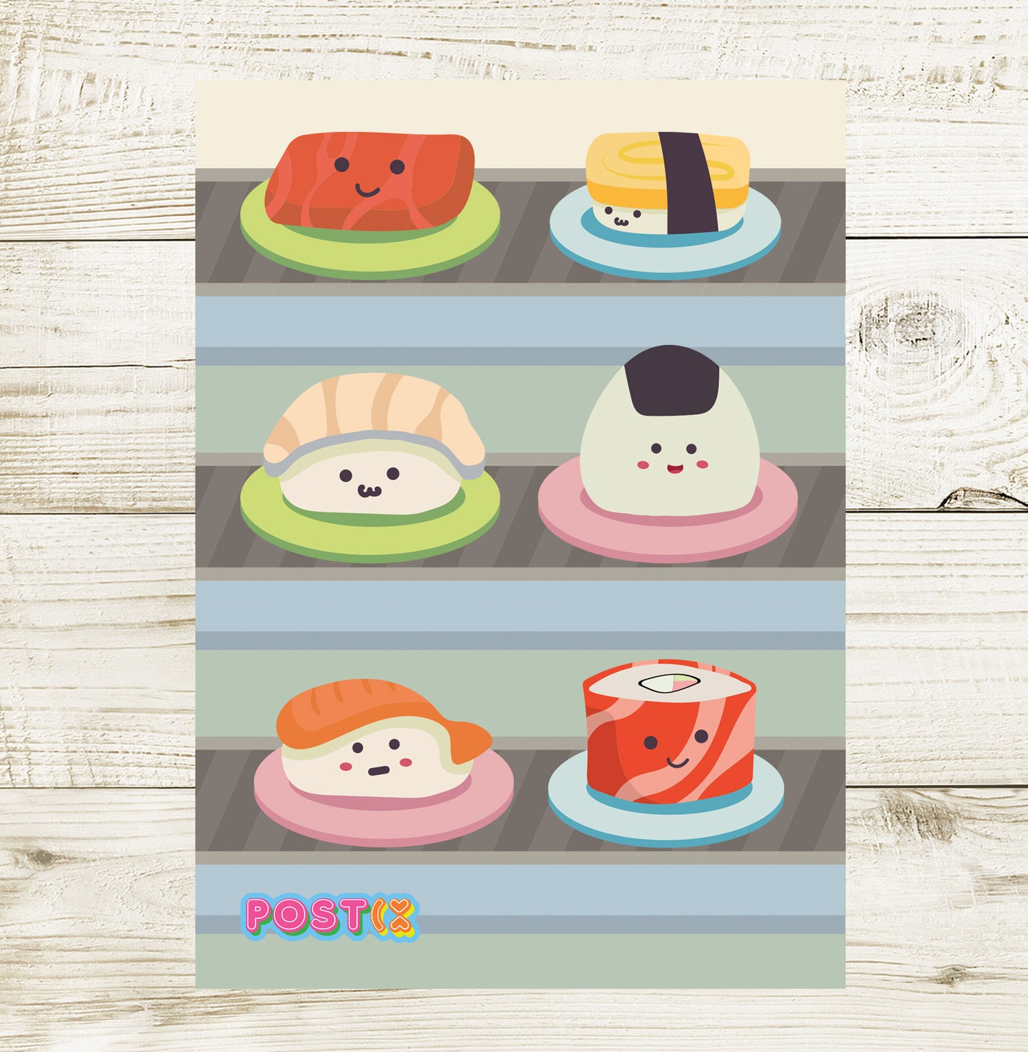 Sushi Train Friends Sticker Sheet