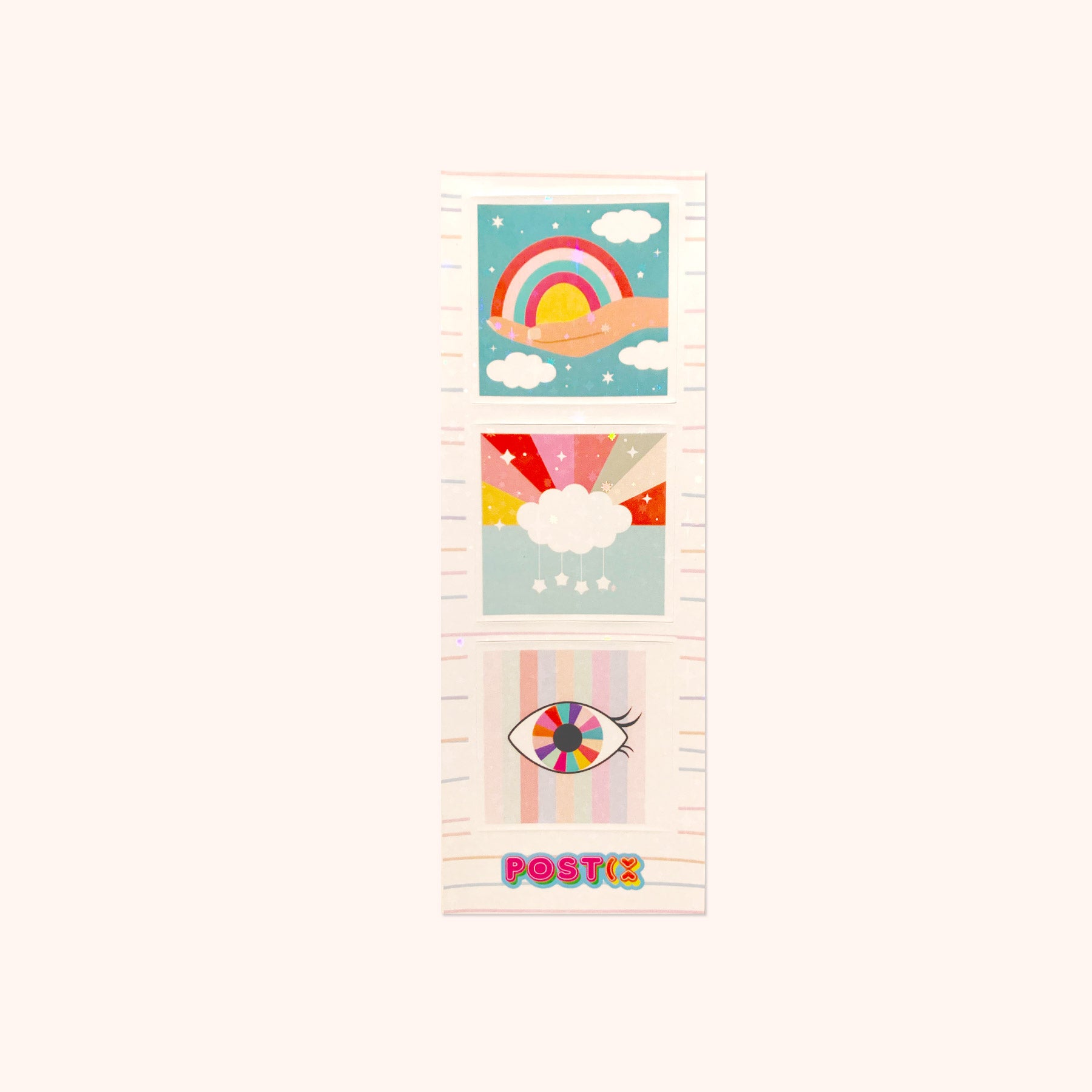 Magic Rainbow Scenes Strip Hologram Sticker Sheet