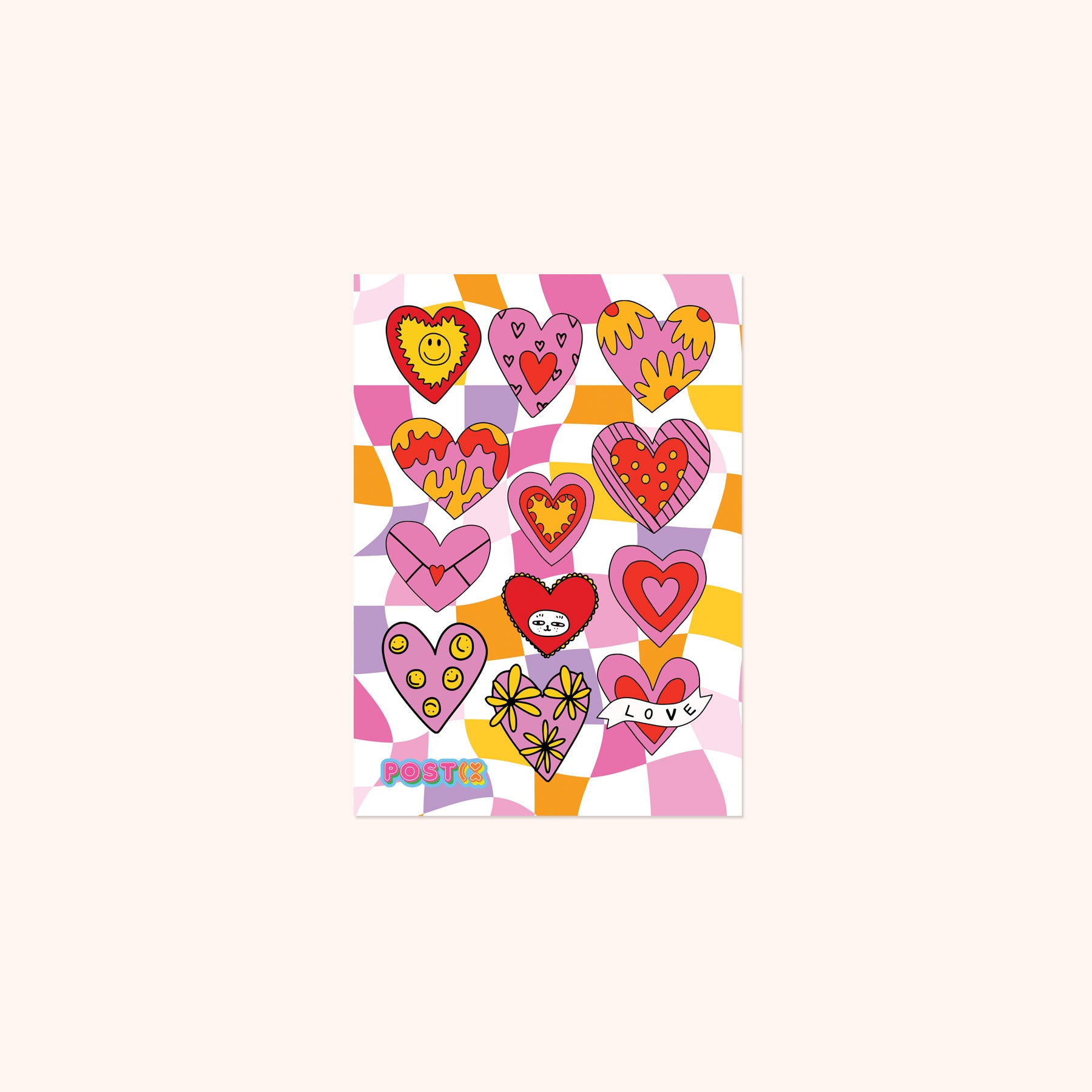 Vivid Love Hearts Mini Sticker Sheet