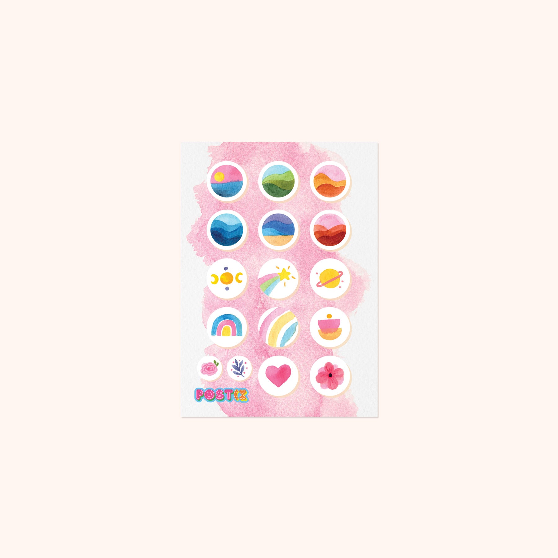 Watercolor World Mini Sticker Sheet