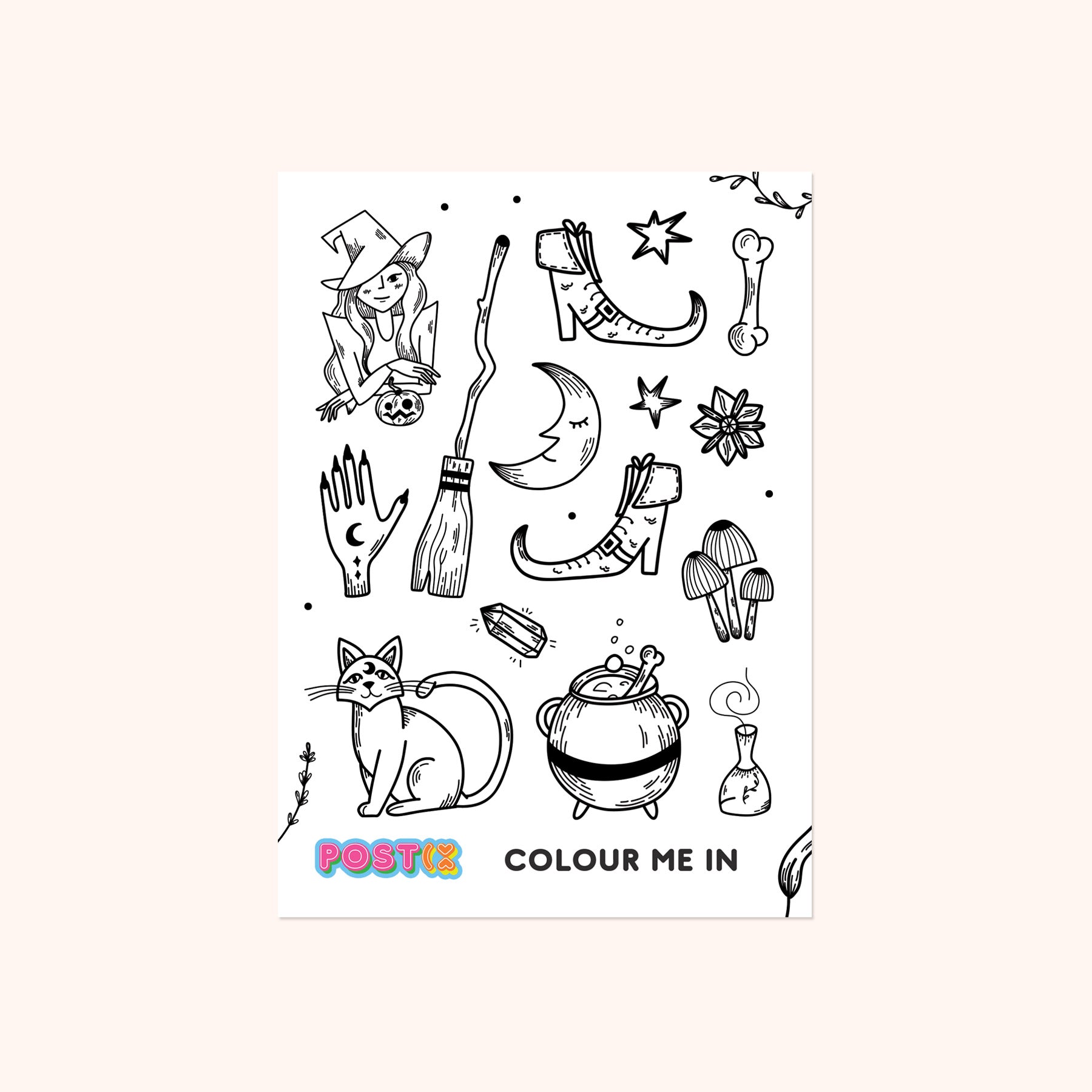 The Good Witch Coloring In Sticker Sheet