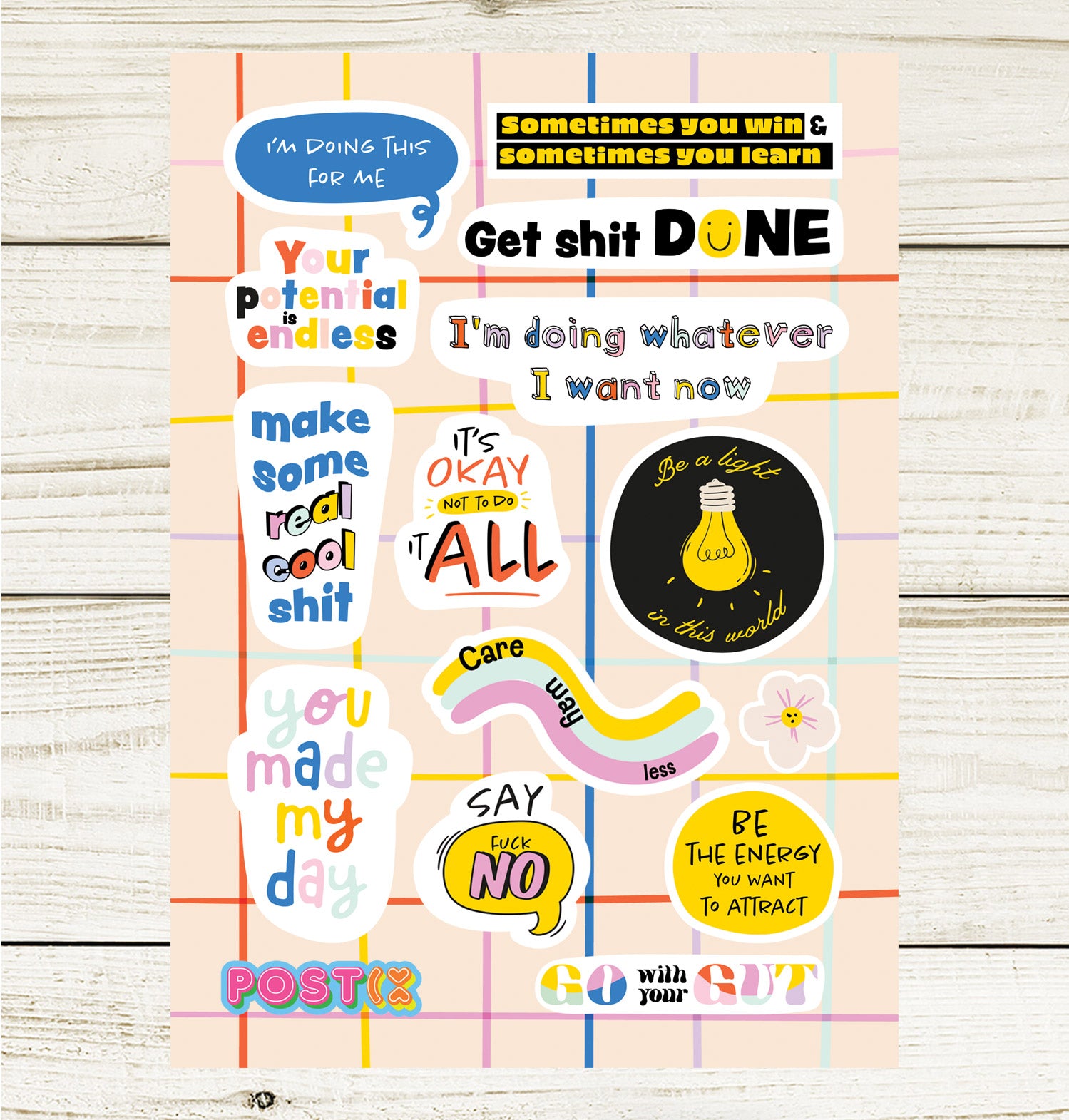 Positive Reminders A6 Sticker Sheet