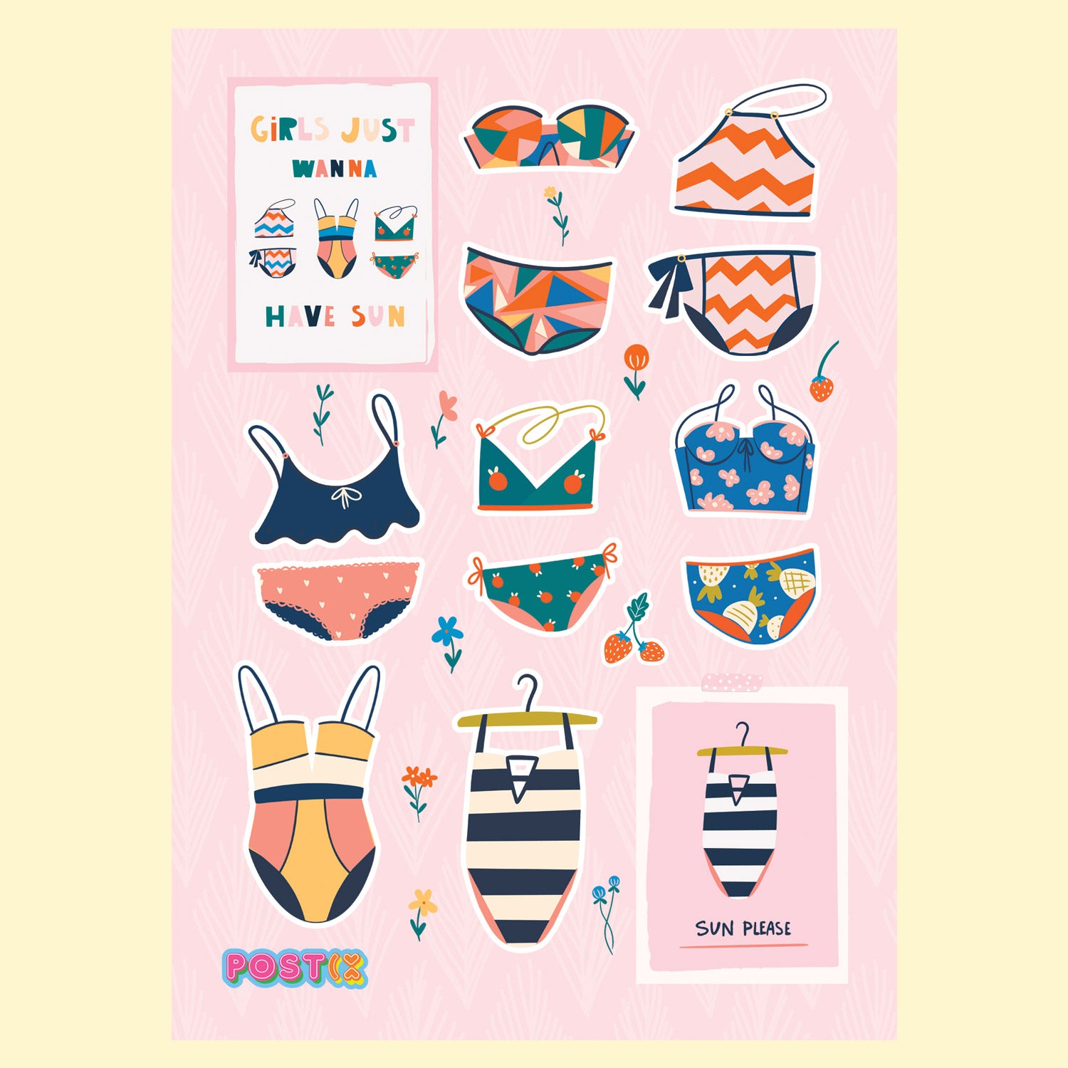 Swimwear Style Sticker Sheet