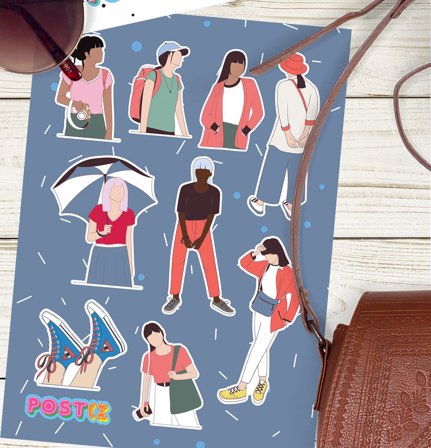 Sightseeing Girls Sticker Sheet