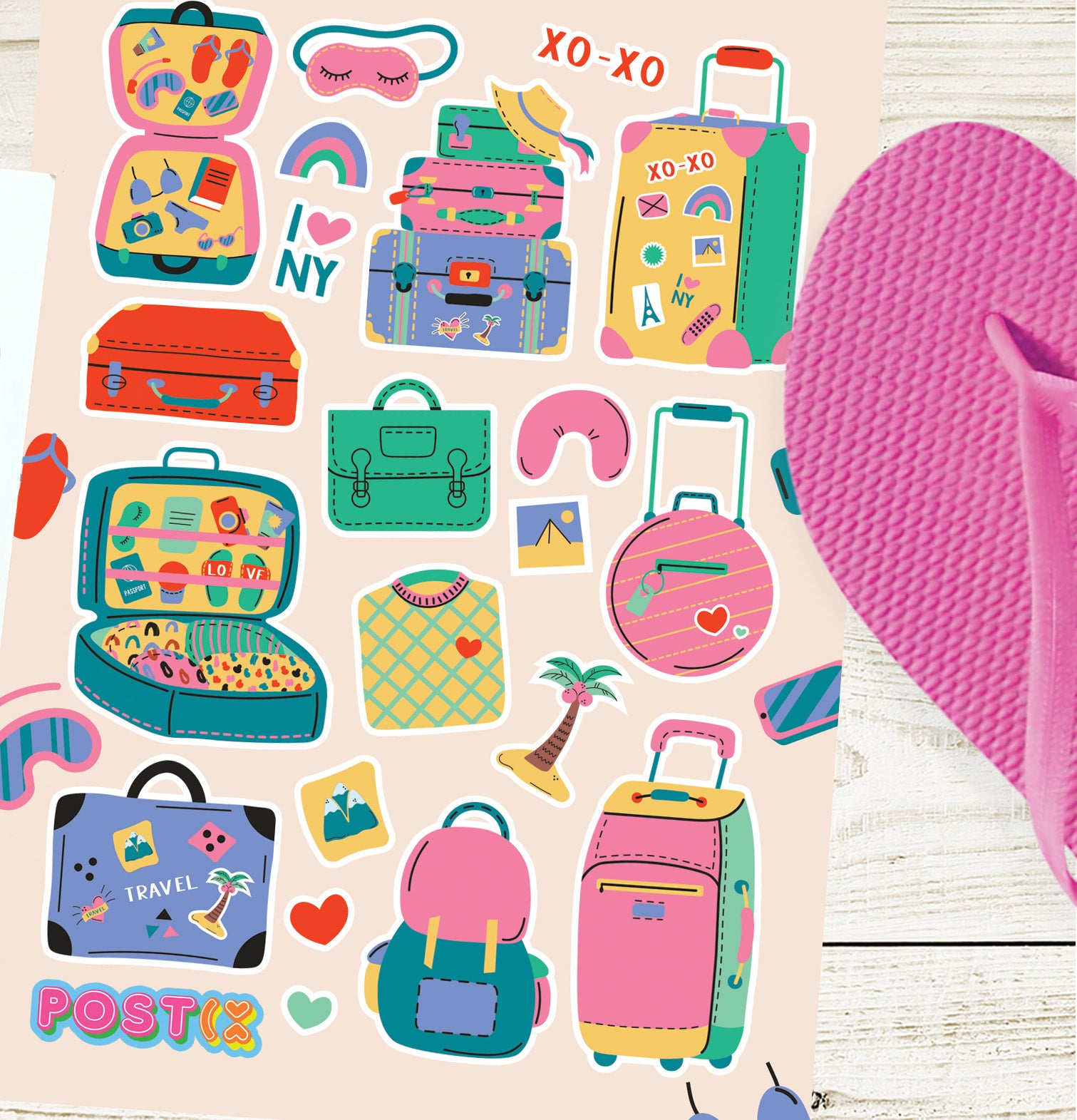 Color Pop Travel Pieces Sticker Sheet